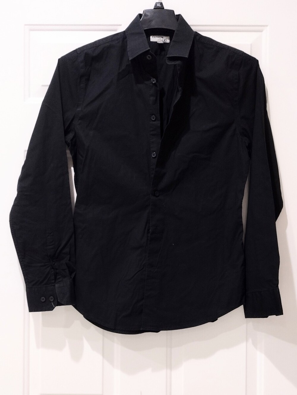 Express Sz S Fitted Black Men's Button-Up Shirt - Classic Dress Shirt - Picture 7 of 9